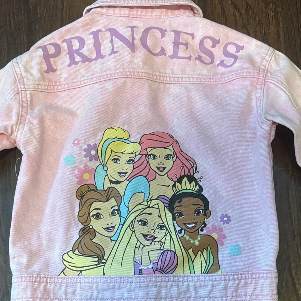 Disney Pink Denim Princess Jacket & Blue Minnie Mouse Print Jean Jacket Set - Picture 8 of 16